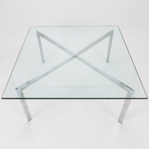 Barcelona Coffee Table by Ludwig Mies van der Rohe - Chrome Clear Glass - Reproduction