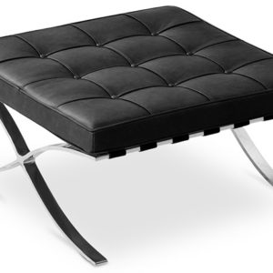 Barcelona Ottoman Black Leather - Mies van der Rohe