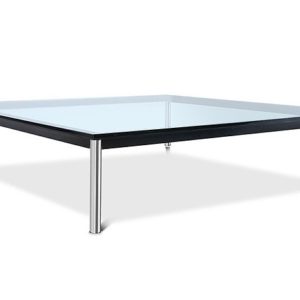 Charles Le Corbusier LC10 Rectangular Table - Chrome Clear Glass - Reproduction