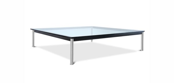 Charles Le Corbusier LC10 Rectangular Table - Chrome Clear Glass - Reproduction
