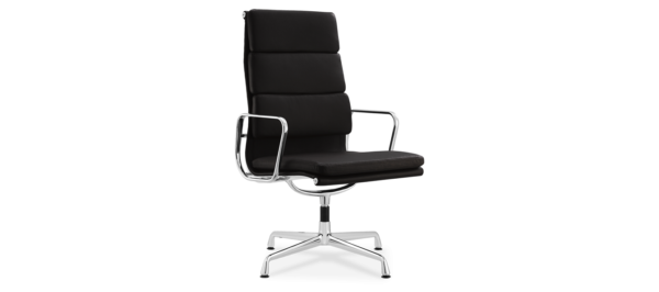 Eames Office Chair High Back Soft Pad Black Leather - Reproduction
