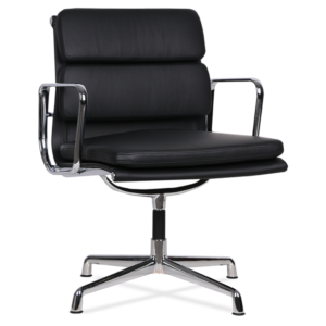 Eames Office Chair Low Back Soft Pad Black Leather - Reproduction