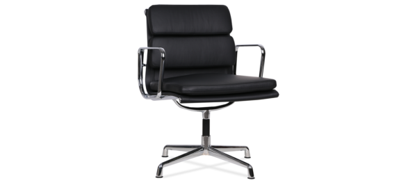 Eames Office Chair Low Back Soft Pad Black Leather - Reproduction