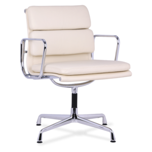 Eames Office Chair Low Back Soft Pad White Leather - Reproduction