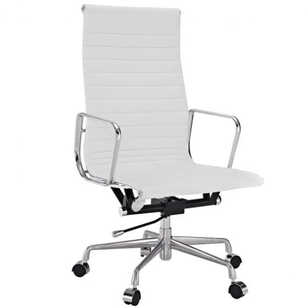 Eames Office Chair - Ribbed - High Back White - Reproduction
