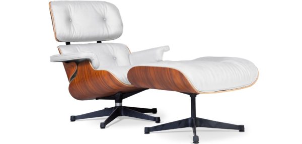 Eames Lounge chair And Ottoman White insp by Charges Eames