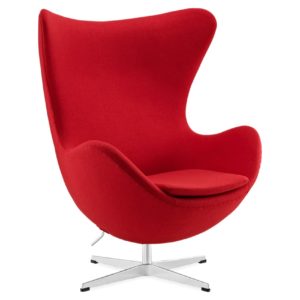 Egg Chair Red Wool insp by Arne Jacobsen
