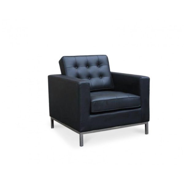 Florence Knoll Petite Sofa/Arm Chair by Florence Knoll Bassett Black - Reproduction