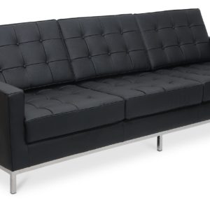 Florence Knoll Petite Sofa 3 Seat by Florence Knoll Bassett Black - Reproduction