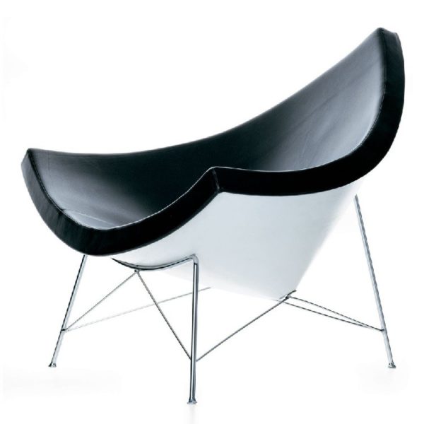 George Nelson Coconut Chair - Black Leather - Reproduction