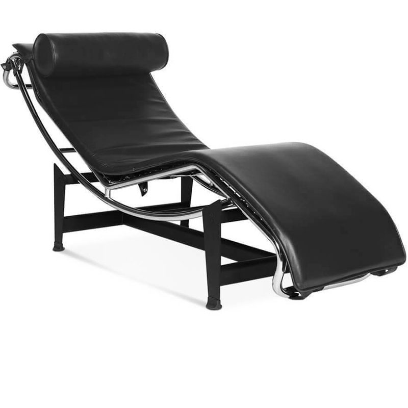 Le Corbusier Chair LC4 Chaise Lounge Black Leather - Reproduction