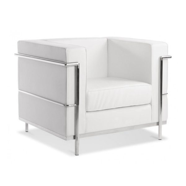 Le Corbusier LC2 Chair White Leather - Reproduction