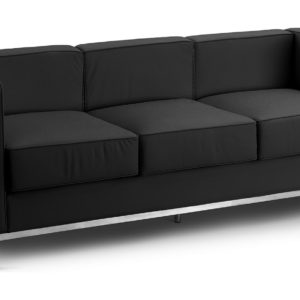 Le Corbusier chair LC2 Sofa Black Leather - 3 Seater - Reproduction