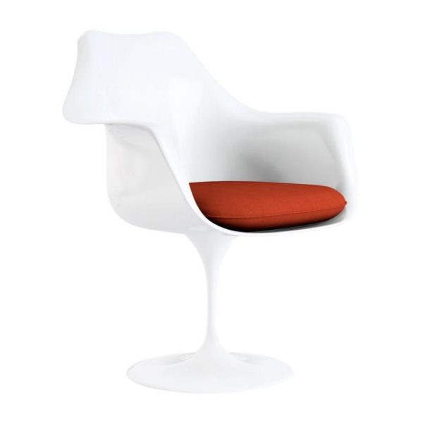 Tulip Arm Chair inspired by Eero Saarinen White/Red - Reproduction