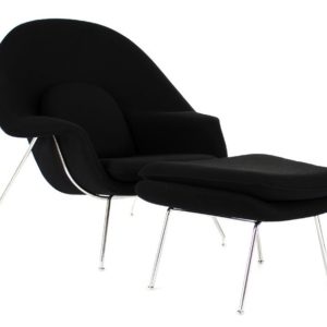 Womb Chair Black Wool insp by Eero Saarinen