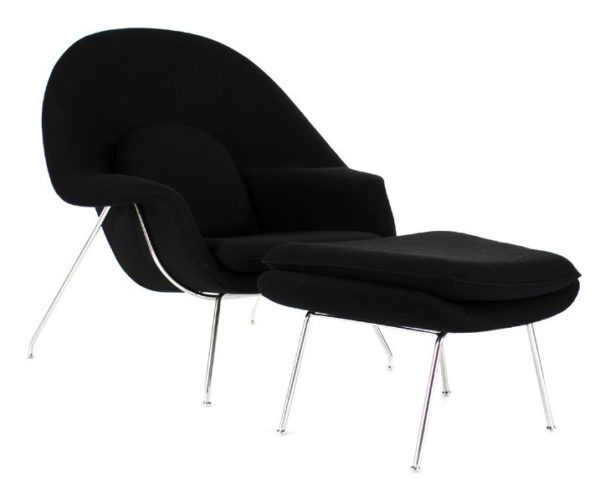 Womb Chair Black Wool insp by Eero Saarinen