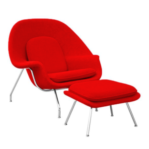 Womb Chair Red Wool insp by Eero Saarinen