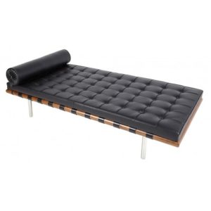Barcelona Daybed Black Leather - Mies Van Der Rohe